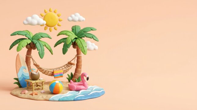Tropical Hammock Beach Summer Vacation Concept