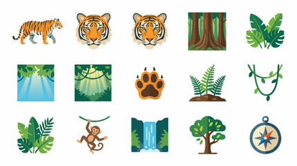 Obraz premium Halftone tiger patterns with dotted animal motifs on white background
