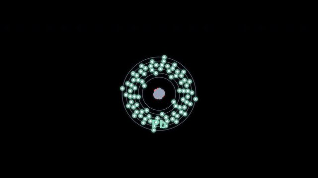 Lead Pb Bohr Atom Model Clean No Text Overlay Alpha Channel 4K