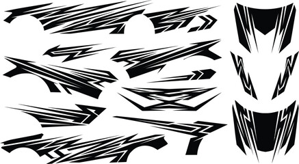 Collection of black tribal flame and speedline for vehicle decals sticker © Graphic Shops
