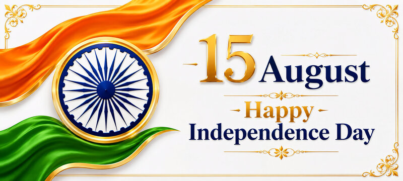 15 august happy independence day luxury tricolor background with ashoka chakra