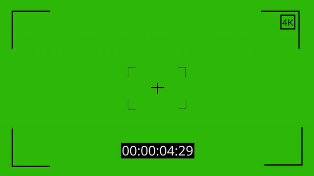 Video camera recorder screen overlay with 10 second  timer , Recording camera screen interface with transparent background,  camcorder interface for video cameras with alpha channel in 4k