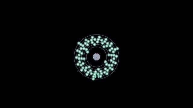 Thallium Tl Bohr Atom Model Clean No Text Overlay Alpha Channel 4K