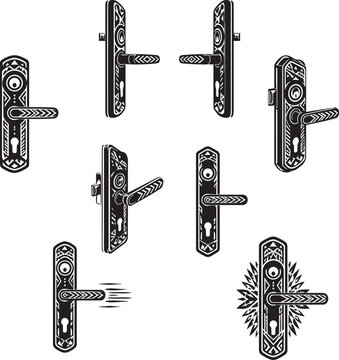 Black and White Number Vector Icon Set with Numeric Symbols Typography Design Elements Isolated on White Background