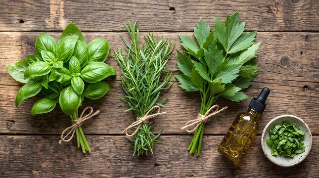 Sweet Basil, Tarragon & Lovage Bundle &mdash; Culinary Herb Garden Wellness Photography