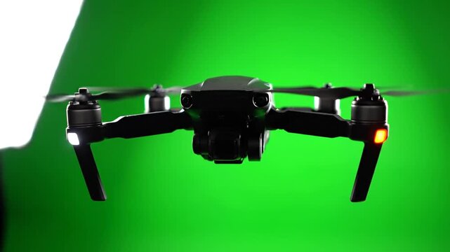 Drone Flying in Front of Green Screen