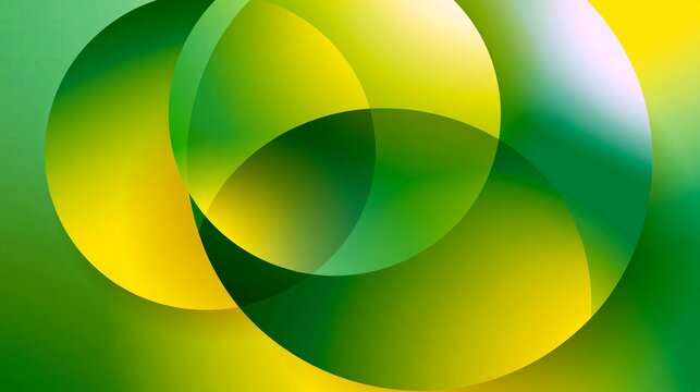 Abstract geometric shapes, with green and yellow colors blending. Modern, circular style, for vector use.