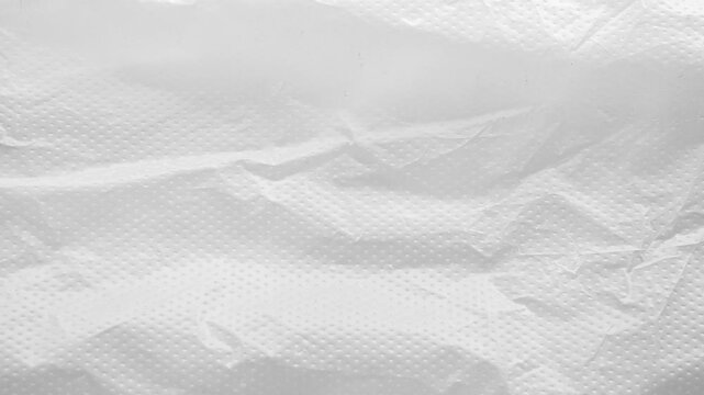 Crumpled White Plastic Sheet Texture Background Stop Motion