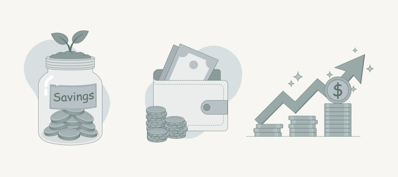 Financial Wellness Saving Wallet Growth template