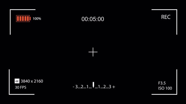 Digital camcorder recording screen with viewfinder hud interface
