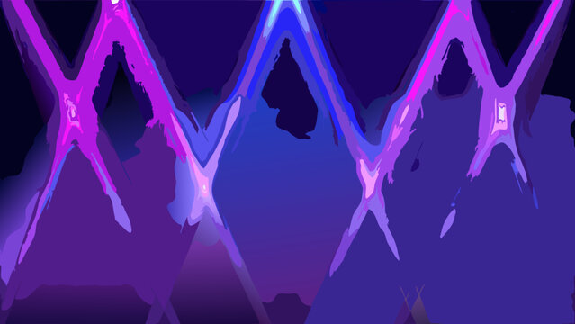 Abstract Purple And Blue Beams Digital Illustration