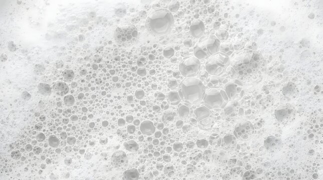 White Soap Foam and Bubbles Macro Texture for Hygiene and Beauty Products