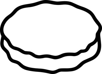 Simple Outline Drawing of a Clam Shell on White Background © crot