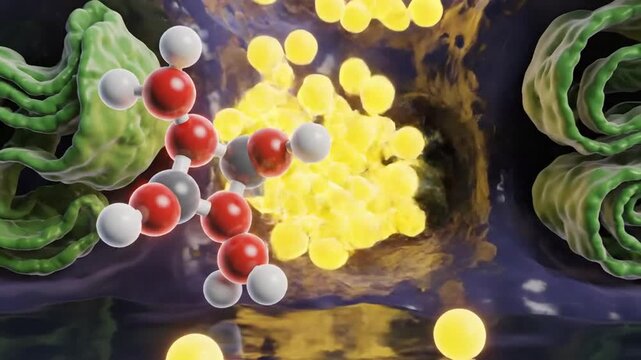 3D Animation of ATP Synthase and Proton Gradient across Mitochondrial Membrane