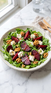 Colorful Beetroot Goat Cheese Salad 9 to 16 Visual
