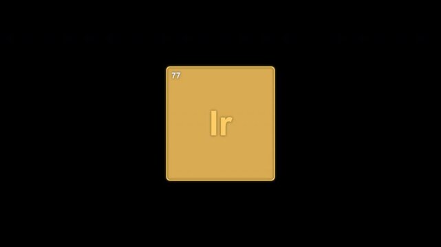 Iridium Ir Periodic Table Element Tile Clean No Text Overlay Alpha Channel 4K
