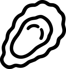 Simple Line Art Icon of an Oyster, Seafood and Ocean Delicacy Symbol © fir