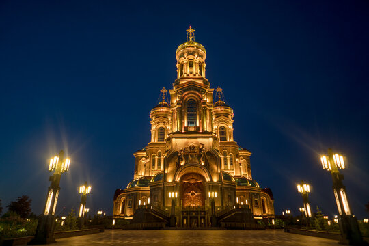 Resurrection of Christ CathedraI, main cathedral of Russian Armed Forces. Patriot Park in Moscow city, Russia. Moscow architecture landmark, monument. Orthodox church Stock Photo