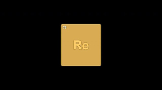 Rhenium Re Periodic Table Element Tile Clean No Text Overlay Alpha Channel 4K