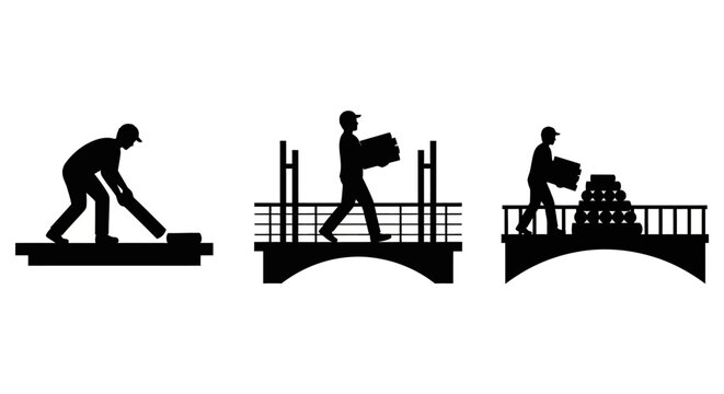 Construction workers carrying bricks on site.