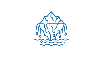 Melting Iceberg Outline Icon for Global Warming © Bun