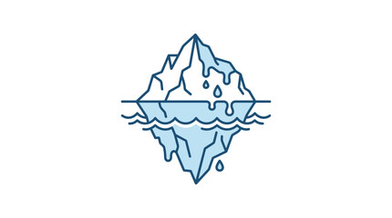 Melting Iceberg Outline Vector Illustration © Bun