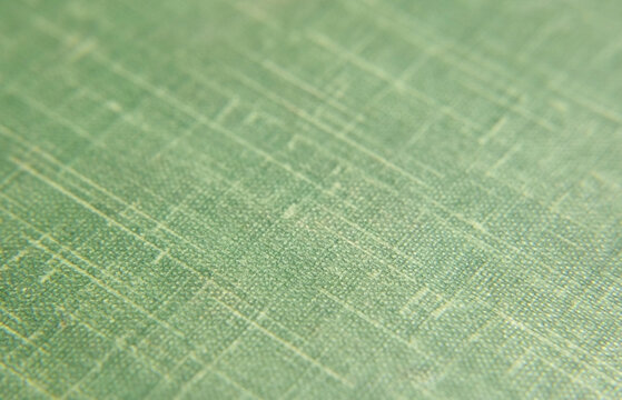 Soft green textured material surface with subtle geometric line pattern, shallow depth of field and selective focus, abstract calming background or wallpaper with blurred perspective and no people