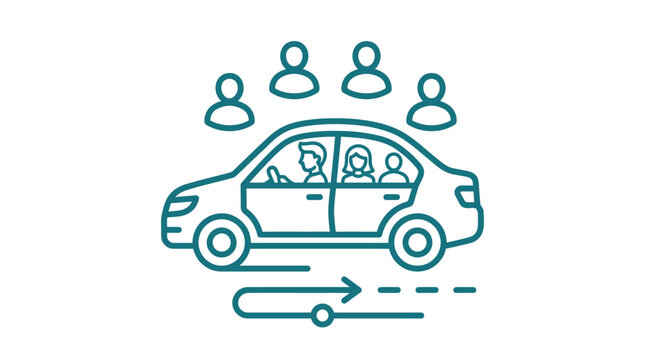 Carpooling and Ride Sharing Icon