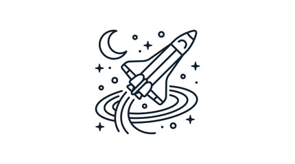 Space Shuttle Launch Outline Vector © Zimba