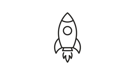 Rocket Ship Outline Icon © Zimba