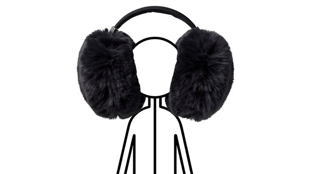 Black Furry Earmuffs for Winter.