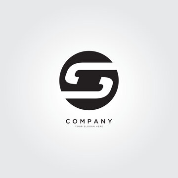 Modern Letter S Logo Geometric Minimal Circular Lettermark Monogram Vector