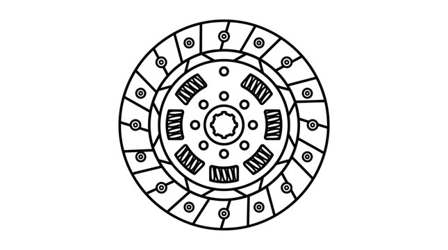 Automotive Clutch Disc Vector Illustration
