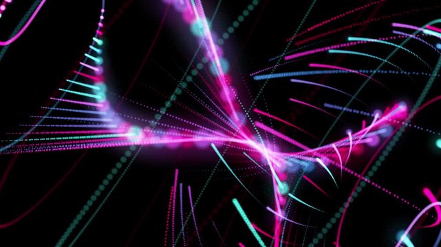 Animated animated lines moving in a spiral