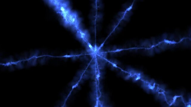 Animated lightning bolts radiating out from the center.