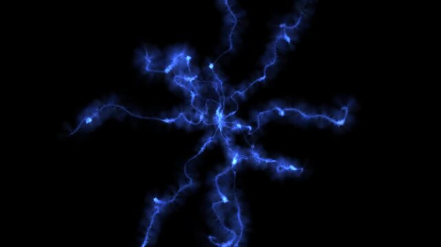 Animated lightning bolts radiating out from the center.