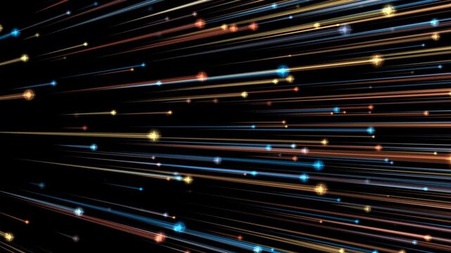 Abstract colorful animated comets