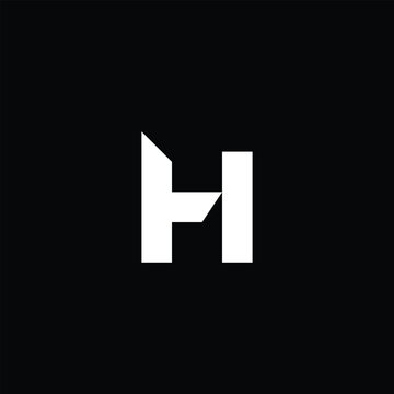 Modern Letter H Logo Geometric Minimal Abstract Lettermark Monogram Vector