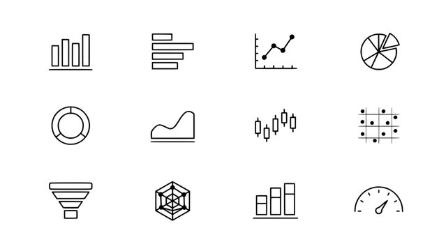 Charts and Graphs Including Bar Charts, Pie Charts, Line Graphs, and Scatter Plots Featuring Data, Visualization, Statistics