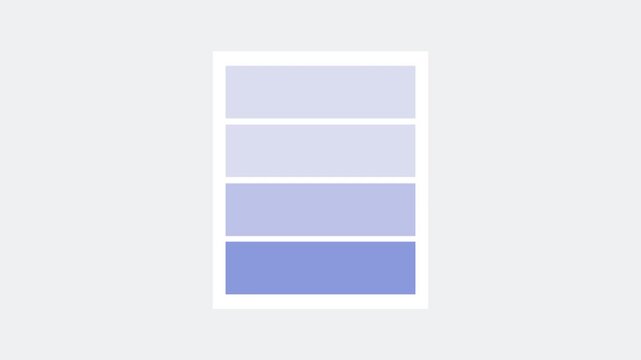 Blue list icon with three horizontal bars stacked showing a menu navigation option or content organization structure interface symbol for modern apps