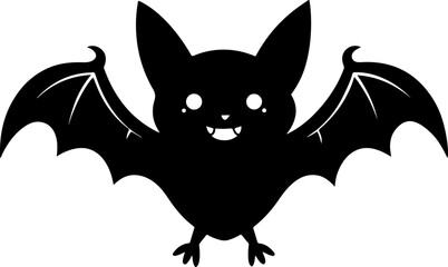 cute-halloween-bat--black-silhouette-vector-illust (3)_traced © Print