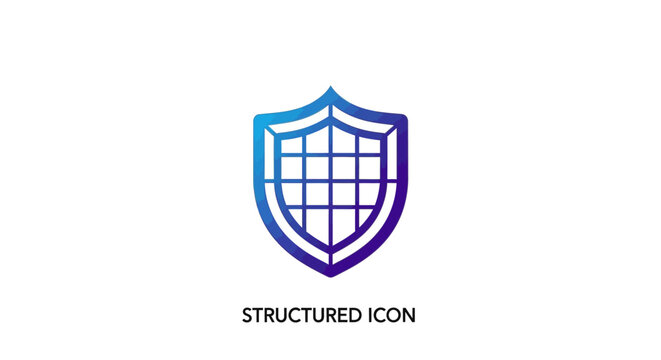 Modern Shield Icon with Grid Pattern, Security and Protection Concept