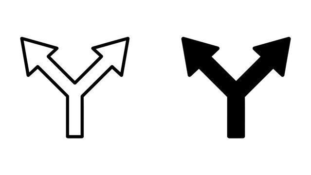 Two arrows diverging: A simple graphic showing two arrows pointing in opposite directions, symbolizing choice and decision-making.