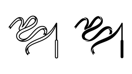 Fototapeta premium Rhythmic Gymnastics Ribbon Icon Set