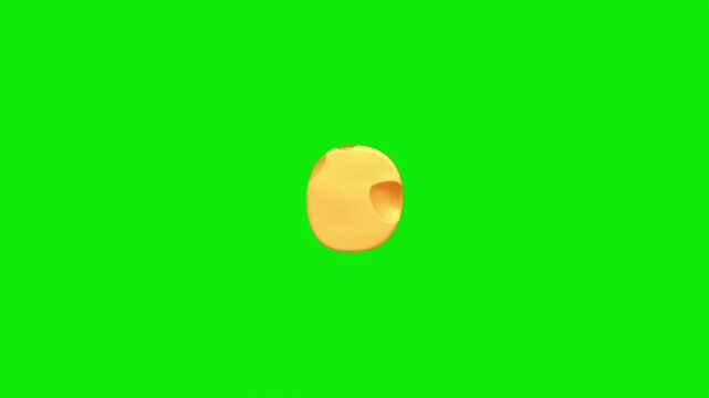 Cheese dot punctuation mark animation on green screen background loop.