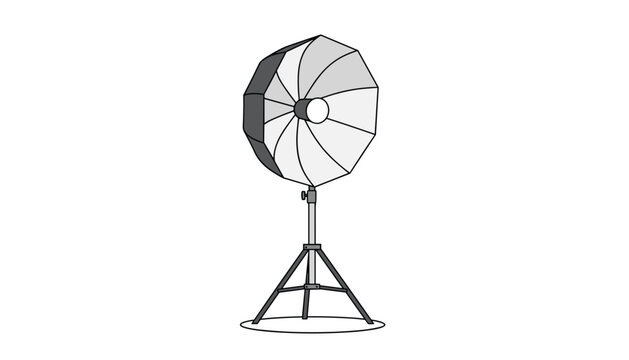 Professional photography lighting equipment featuring a large softbox with a diffuser and tripod stand isolated against a plain background.