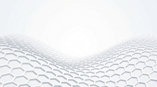 white abstract background Abstract White Hexagonal Wave Background with Futuristic Geometric Honeycomb Pattern for Technology, Innovation, Corporate Branding, and Modern Digital Design

