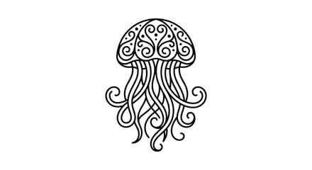 Decorative Jellyfish Filigree Vector Illustration © Alpin