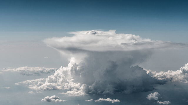 Aerial Storm Cloud Above the Horizon