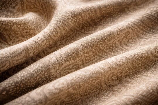 Luxury traditional Indonesian gold songket textile texture with elegant fabric drapery folds.